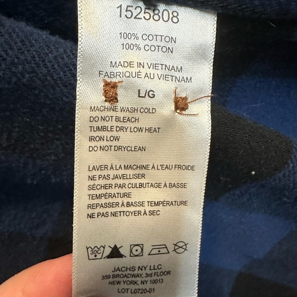 Jachs Blue and Black Plaid Mens Jacket Size Large - Picture 4 of 4